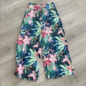 LOFT Tropical Floral Linen Pants